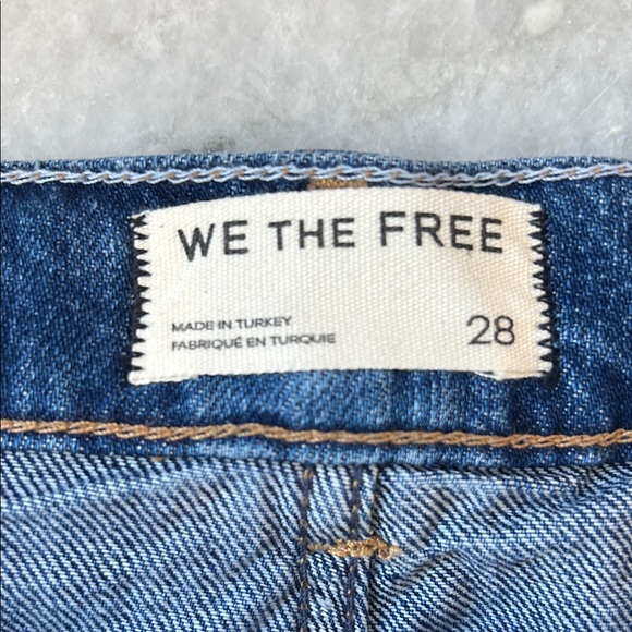 Free People We The Free Demi Denim Mini Skort Mood Ring Blue | 28 - Picture 7 of 9